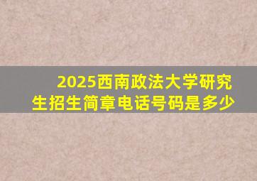 2025西南政法大学研究生招生简章电话号码是多少