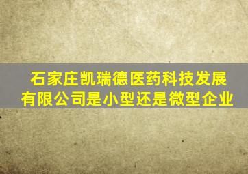 石家庄凯瑞德医药科技发展有限公司是小型还是微型企业
