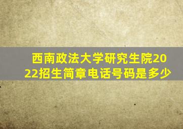 西南政法大学研究生院2022招生简章电话号码是多少