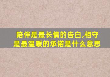 陪伴是最长情的告白,相守是最温暖的承诺是什么意思