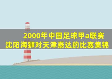2000年中国足球甲a联赛沈阳海狮对天津泰达的比赛集锦