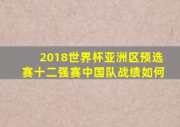 2018世界杯亚洲区预选赛十二强赛中国队战绩如何