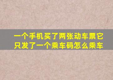 一个手机买了两张动车票它只发了一个乘车码怎么乘车