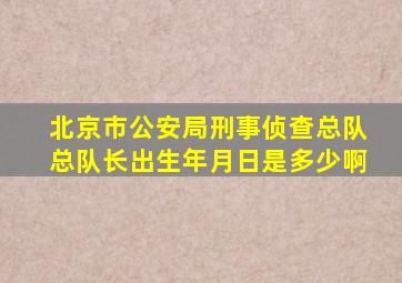 北京市公安局刑事侦查总队总队长出生年月日是多少啊