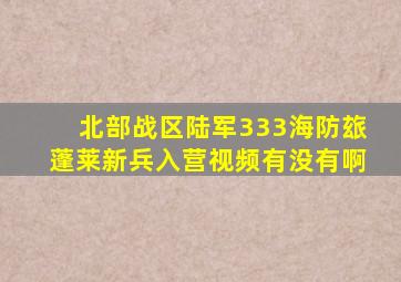 北部战区陆军333海防玈蓬莱新兵入营视频有没有啊