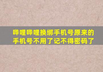 哔哩哔哩换绑手机号原来的手机号不用了记不得密码了
