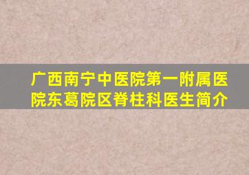 广西南宁中医院第一附属医院东葛院区脊柱科医生简介