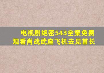 电视剧绝密543全集免费观看肖战武座飞机去见首长