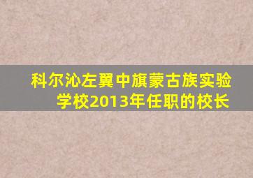 科尔沁左翼中旗蒙古族实验学校2013年任职的校长