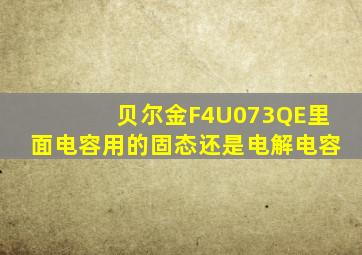 贝尔金F4U073QE里面电容用的固态还是电解电容