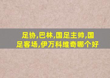 足协,巴林,国足主帅,国足客场,伊万科维奇哪个好