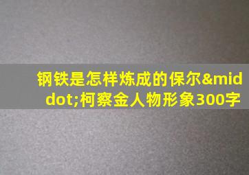 钢铁是怎样炼成的保尔·柯察金人物形象300字